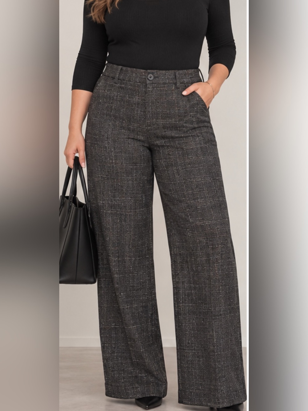 Banana Republic Wide Leg High-Rise Plaid Wide-Leg Dress Pants 14